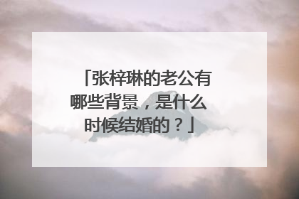 张梓琳的老公有哪些背景，是什么时候结婚的？