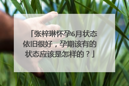 张梓琳怀孕6月状态依旧很好,孕期该有的状态应该是怎样的?