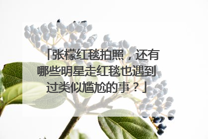 张檬红毯拍照,还有哪些明星走红毯也遇到过类似尴尬的事?