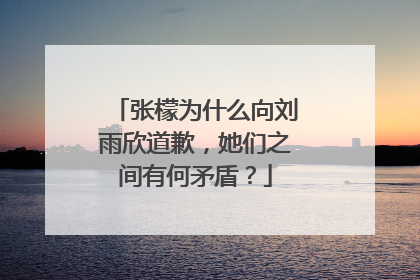 张檬为什么向刘雨欣道歉,她们之间有何矛盾?