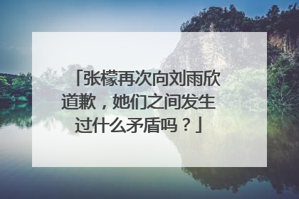 张檬再次向刘雨欣道歉，她们之间发生过什么矛盾吗？