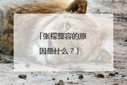 张檬整容的原因是什么？