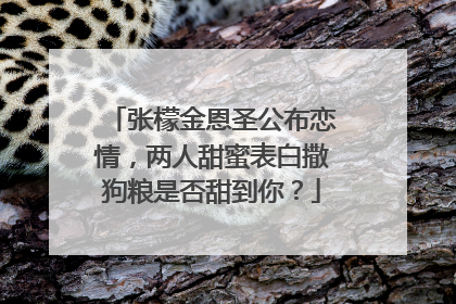 张檬金恩圣公布恋情,两人甜蜜表白撒狗粮是否甜到你?