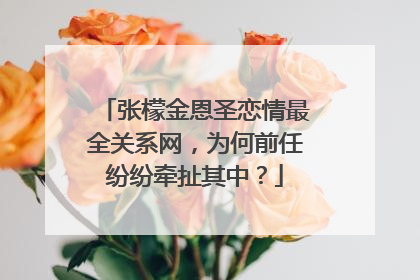 张檬金恩圣恋情最全关系网，为何前任纷纷牵扯其中？