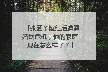 张涵予爆红后遭遇婚姻危机，他的家庭现在怎么样了？