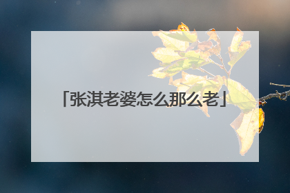 张淇老婆怎么那么老