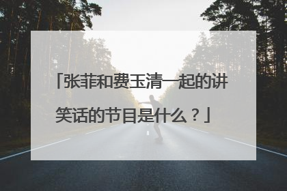 张菲和费玉清一起的讲笑话的节目是什么？