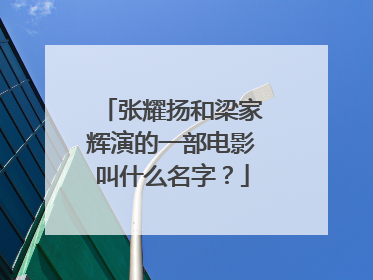 张耀扬和梁家辉演的一部电影叫什么名字？