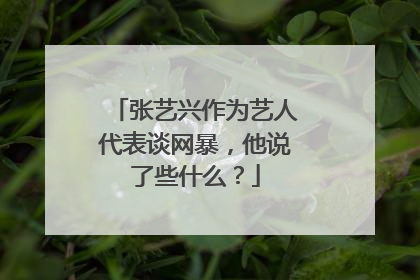 张艺兴作为艺人代表谈网暴，他说了些什么？