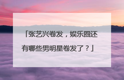 张艺兴卷发,娱乐圈还有哪些男明星卷发了?