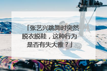 张艺兴跳舞时突然脱衣脱鞋，这种行为是否有失大雅？