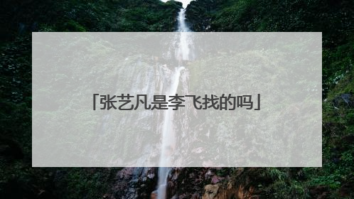 张艺凡是李飞找的吗