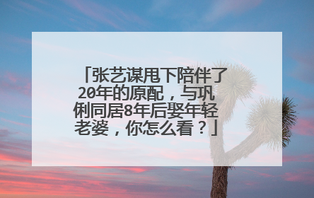 张艺谋甩下陪伴了20年的原配,与巩俐同居8年后娶年轻老婆,你怎么看?