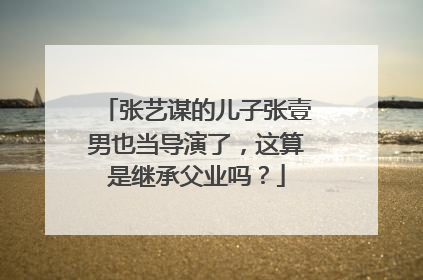 张艺谋的儿子张壹男也当导演了,这算是继承父业吗?