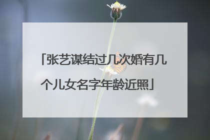 张艺谋结过几次婚有几个儿女名字年龄近照