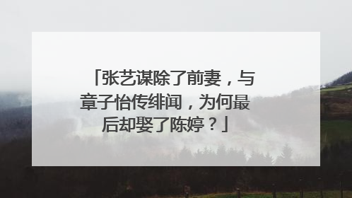 张艺谋除了前妻，与章子怡传绯闻，为何最后却娶了陈婷？