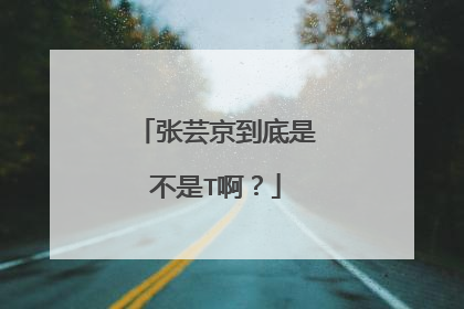 张芸京到底是不是T啊？