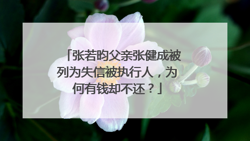 张若昀父亲张健成被列为失信被执行人，为何有钱却不还？