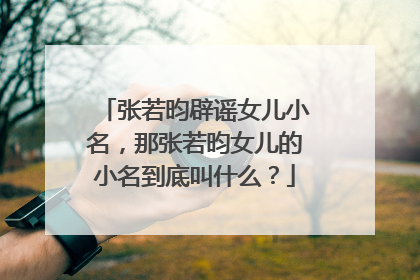 张若昀辟谣女儿小名，那张若昀女儿的小名到底叫什么？