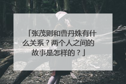 张茂则和曹丹姝有什么关系？两个人之间的故事是怎样的？