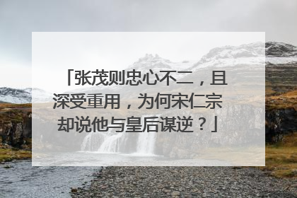 张茂则忠心不二，且深受重用，为何宋仁宗却说他与皇后谋逆？