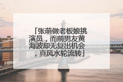 张萌做老板娘挑演员,而前男友黄海波却无复出机会,真风水轮流转