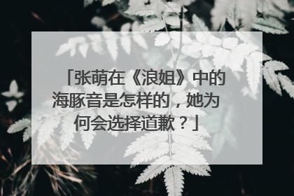 张萌在《浪姐》中的海豚音是怎样的,她为何会选择道歉?