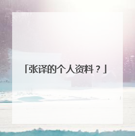 张译的个人资料？