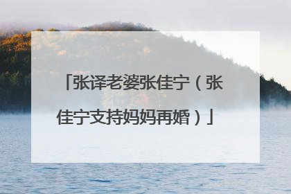 张译老婆张佳宁(张佳宁支持妈妈再婚)