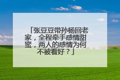 张豆豆带孙杨回老家,全程牵手感情甜蜜,两人的感情为何不被看好?