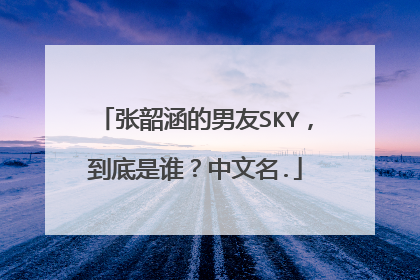 张韶涵的男友SKY，到底是谁？中文名.