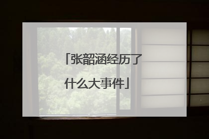 张韶涵经历了什么大事件