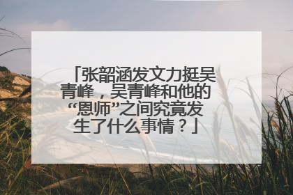 张韶涵发文力挺吴青峰,吴青峰和他的“恩师”之间究竟发生了什么事情?