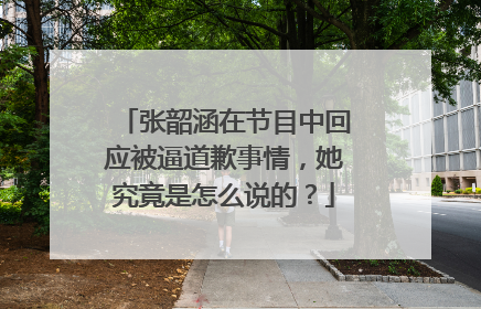 张韶涵在节目中回应被逼道歉事情，她究竟是怎么说的？