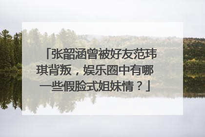 张韶涵曾被好友范玮琪背叛,娱乐圈中有哪一些假脸式姐妹情?