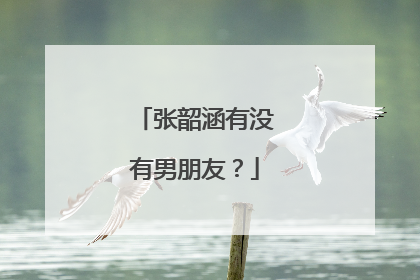 张韶涵有没有男朋友？