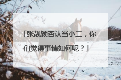 张靓颖否认当小三，你们觉得事情如何呢？