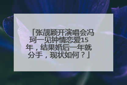 张靓颖开演唱会冯珂一见钟情恋爱15年,结果婚后一年就分手,现状如何?