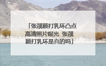 张靓颖打乳环凸点高清照片曝光 张靓颖打乳环是真的吗