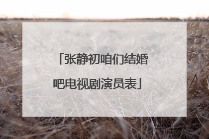 张静初咱们结婚吧电视剧演员表