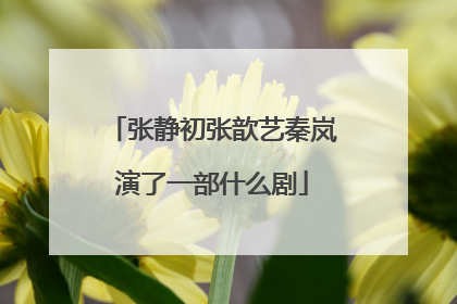 张静初张歆艺秦岚演了一部什么剧