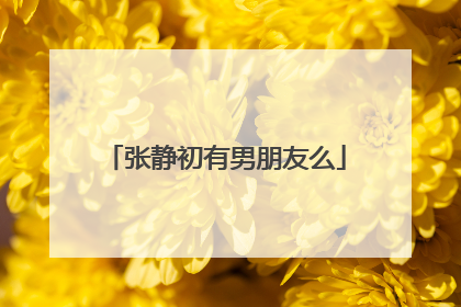 张静初有男朋友么