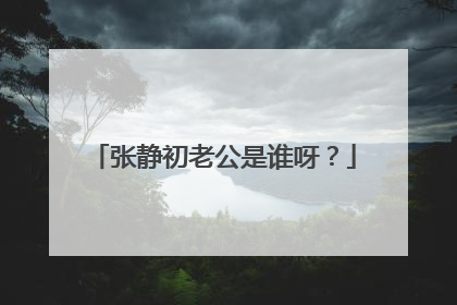 张静初老公是谁呀？