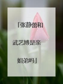 张静蕾和武艺博是亲姐弟吗