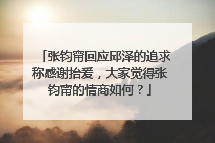 张钧甯回应邱泽的追求称感谢抬爱，大家觉得张钧甯的情商如何？