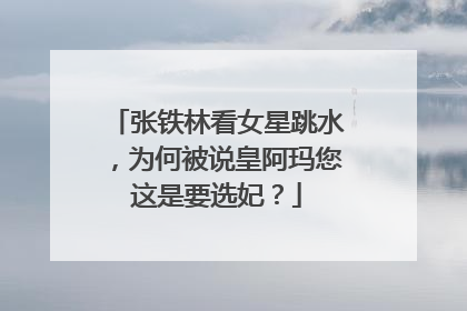 张铁林看女星跳水,为何被说皇阿玛您这是要选妃?