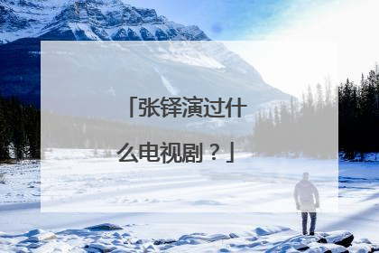 张铎演过什么电视剧？