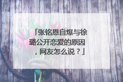 张铭恩自爆与徐璐公开恋爱的原因，网友怎么说？