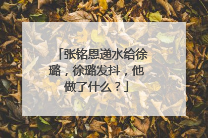 张铭恩递水给徐璐,徐璐发抖,他做了什么?