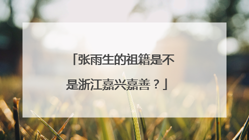 张雨生的祖籍是不是浙江嘉兴嘉善？